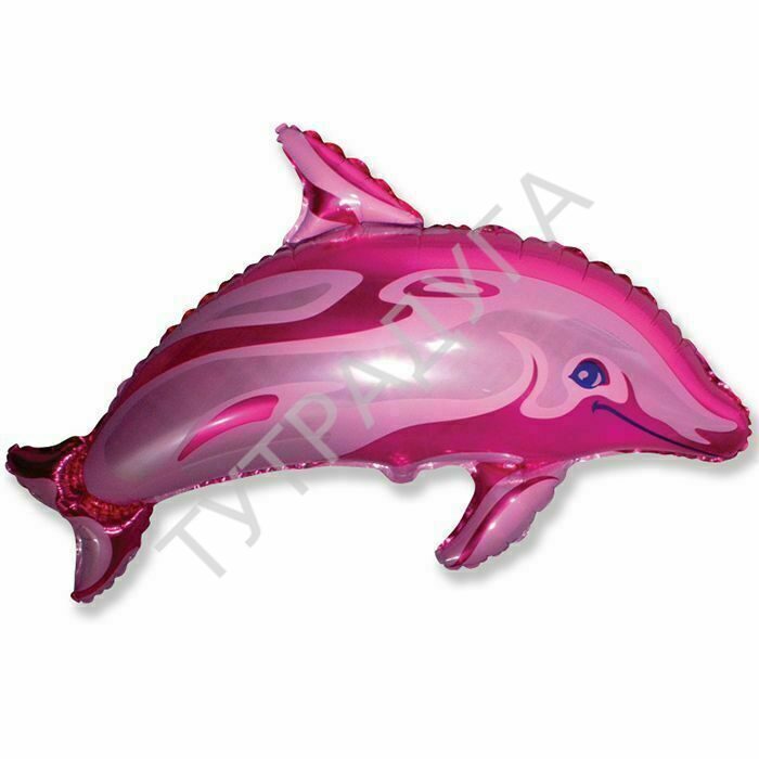 Дельфинчик (фуксия), фольгированный шар